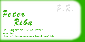 peter riba business card
